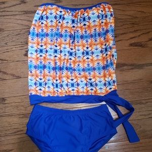 Strapless High Waist 2 piece Swimsuit Tankini
